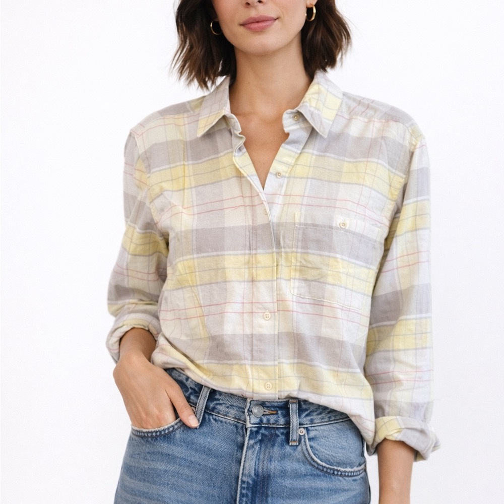 ✨ Diane von Furstenberg Vintage Plaid Button-Up‎ Blouse | Size Medium ✨
